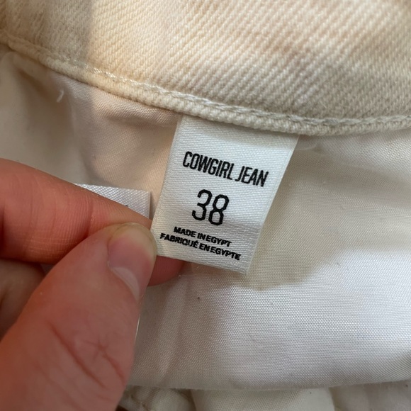 BDG Urban Outfitters Cowgirl Jeans Plus Size 22 Cream Denim 100% Cotton Raw Hem - Picture 10 of 13